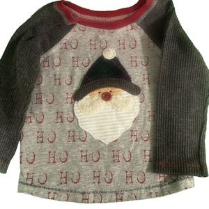 Mudpie size small (12 to 18 month) long sleeve Santa shirt.
